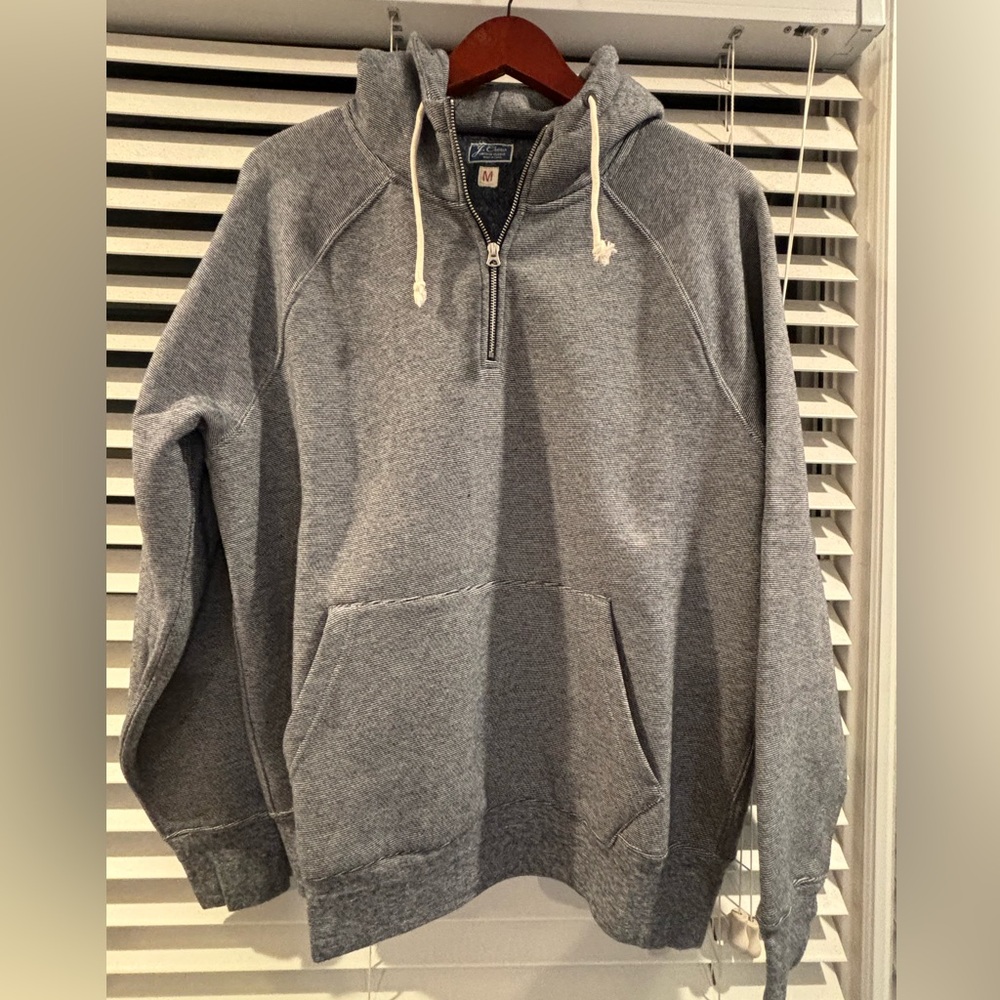 NWOT J.Crew Men’s Fleece Half Zip Pullover Hoodie